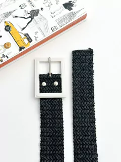 CINTURON RAFIA NEGRA COLORES - DESDE 12 UNI POR - tienda online