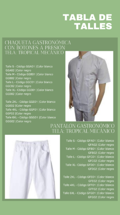 Pantalón Gastronómico en internet