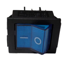 0327211 INTERRUPTOR DE 1 PASO TECLA RECTANGULAR AZUL 12V 2.27*3.10 CM 4/TERMINALES ON/OFF PARA MOTOCICLETA