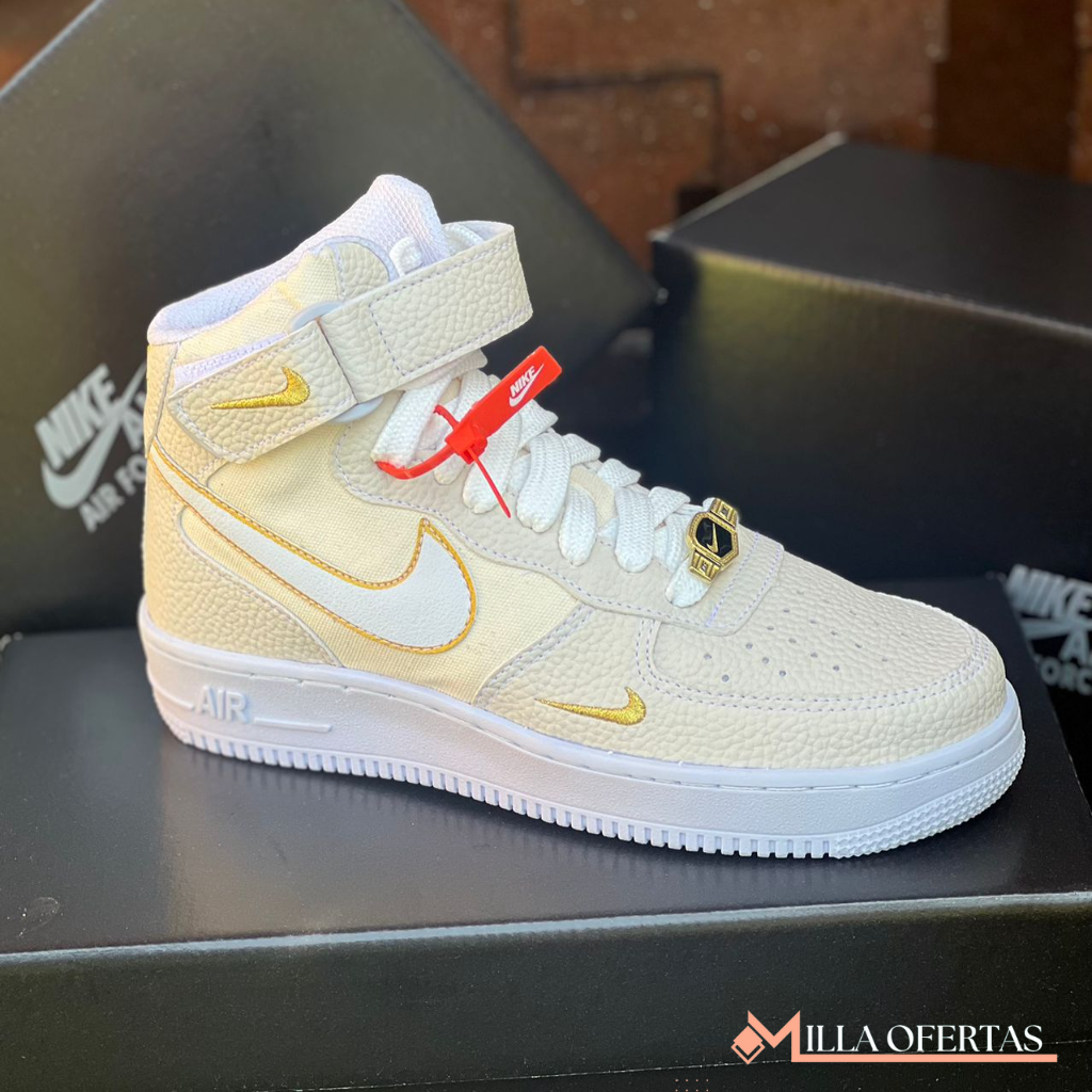 Bota Nk Air Force 1 Mid Lv8 Cano Alto Branco/Branco