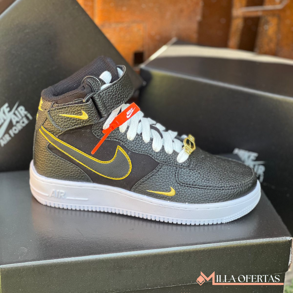 Bota Nk Air Force 1 Mid Lv8 Cano Alto Branco/Preto