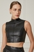 Cropped de Couro Gola Alta ANIMALE