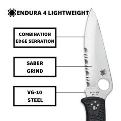 Spyderco Navaja, Taschenmesser Endura 4, C10psbk en internet