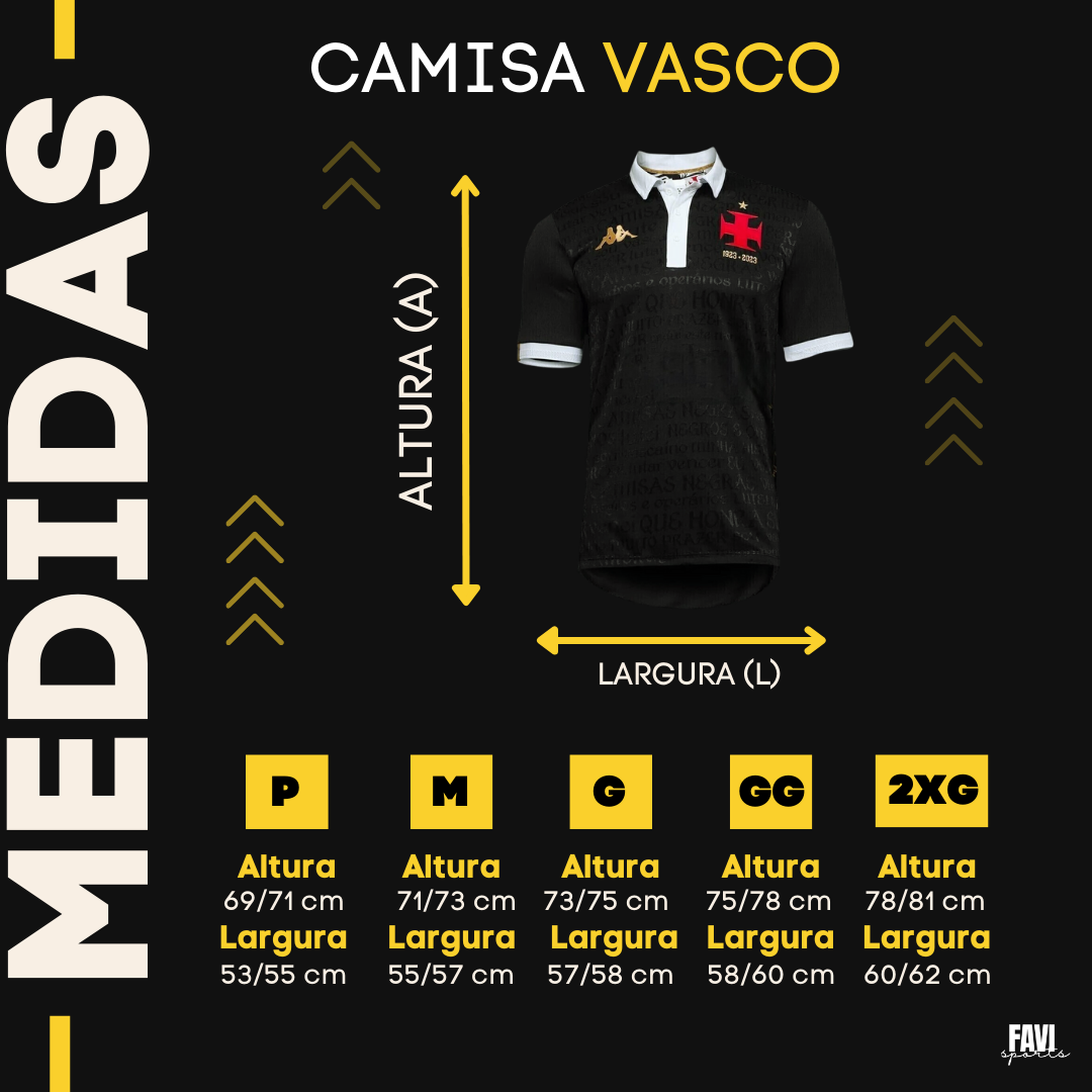 Camisa Vasco da Gama Third 23/24 Camisas Negras - Preta