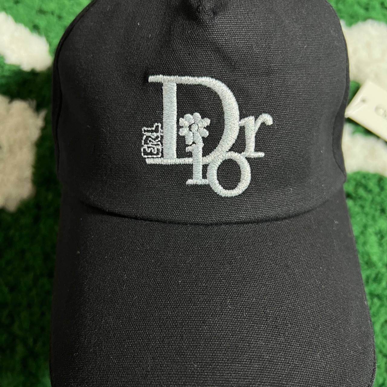 Christian Dior Logo Print Paper Boy Beret Hat  FRUIT Vintage
