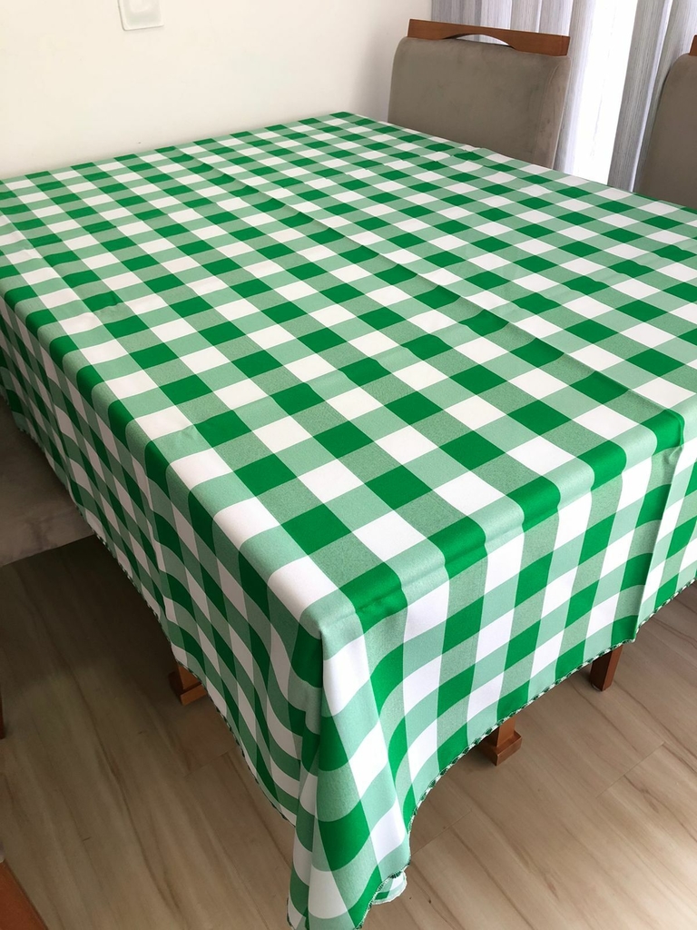 Toalha de Mesa Xadrez Preto e Verde 4 Lugares  Mesa Chiq - Mesa Chiq -  Toalhas de Mesa Sob Medida Impermeáveis