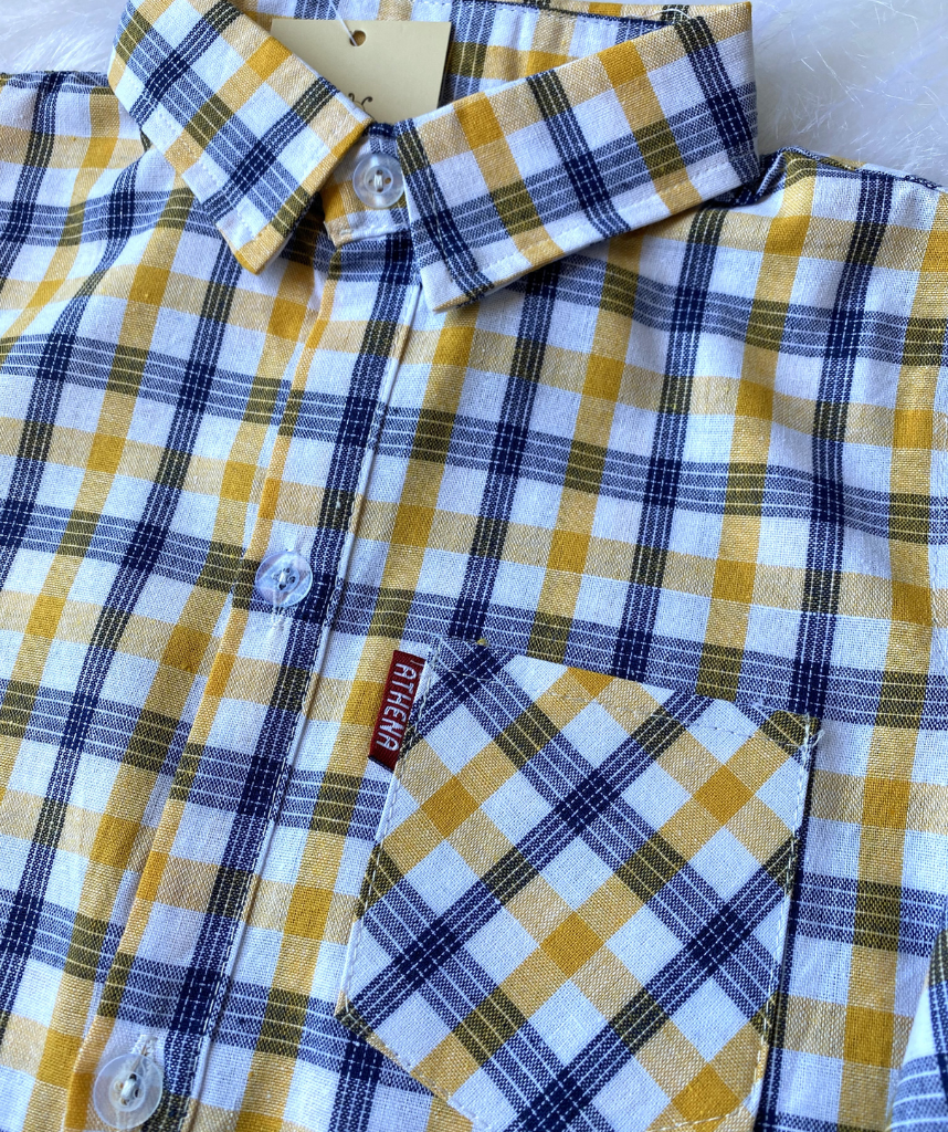 CAMISA MANGA LONGA XADREZ PREMIUM AMARELA