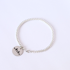 Pulsera de bolitas con disco personalizado - by Sofia Diaz