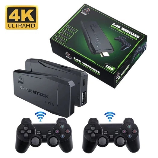 Game Stick 4k Retrô Lite 15.000 Mil Jogos 2 Controles sem Fio