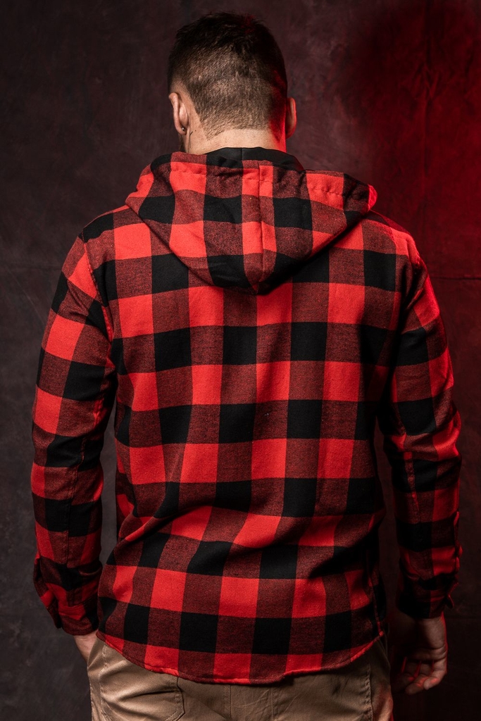 Camisa Xadrez Flanelada Manga Longa Masculina Revanche Castro Xadrez  Vermelho