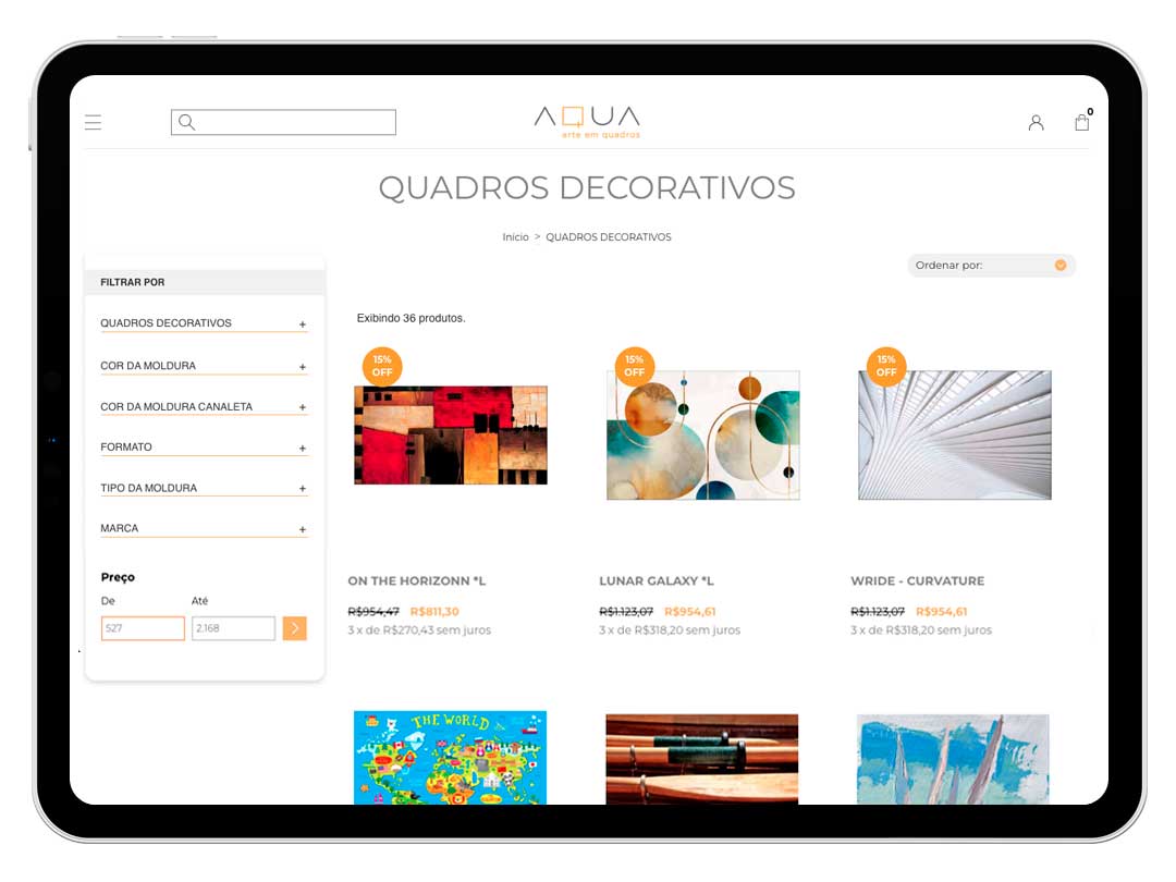 Loja Online de Quadros | Aqua Arte em Quadros