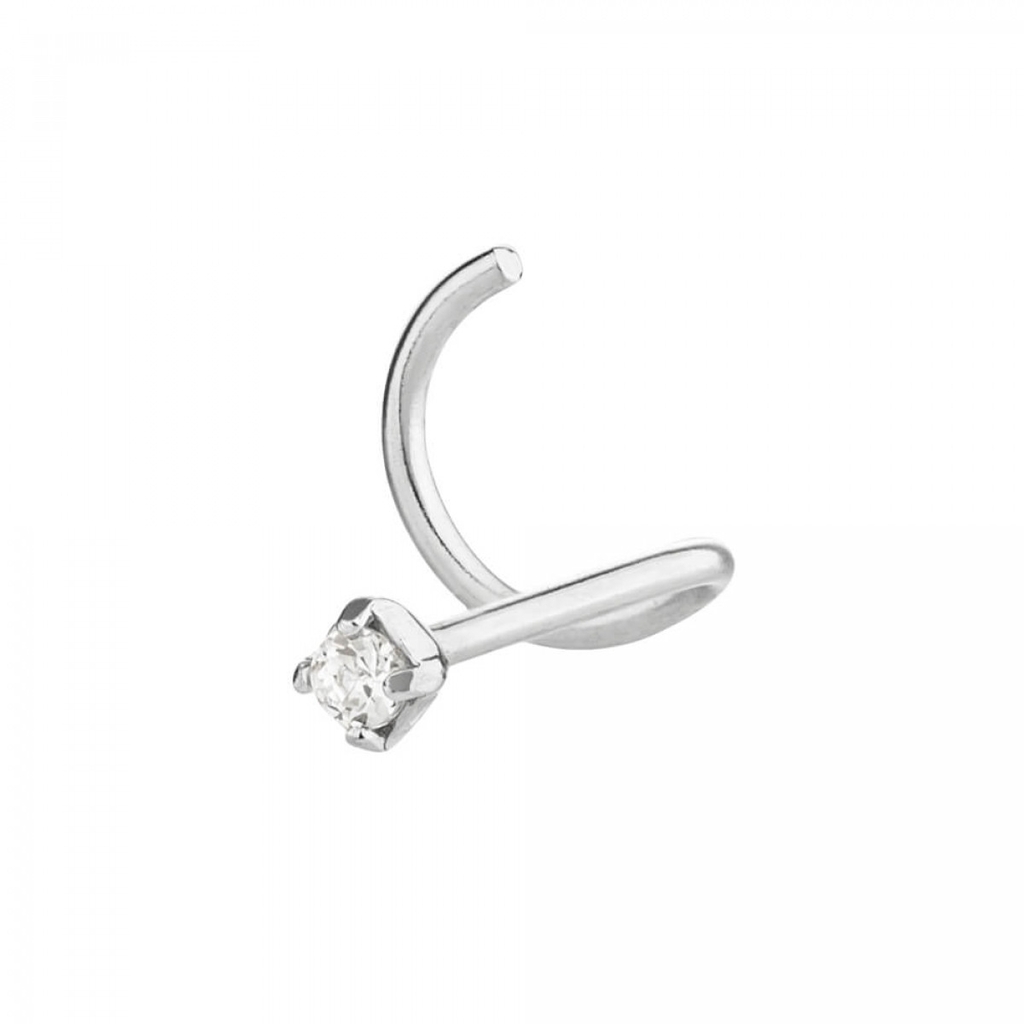 Piercing argola nariz com zircônia Prata 925 - (01un) - ZAROH JOIAS ATACADO