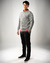 Sweater liso gris cuello redondo - comprar online