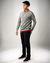 Sweater liso gris cuello redondo en internet