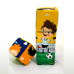 3 Cubos Blandos Apilables MUNDIALISTAS Didáctico Niños