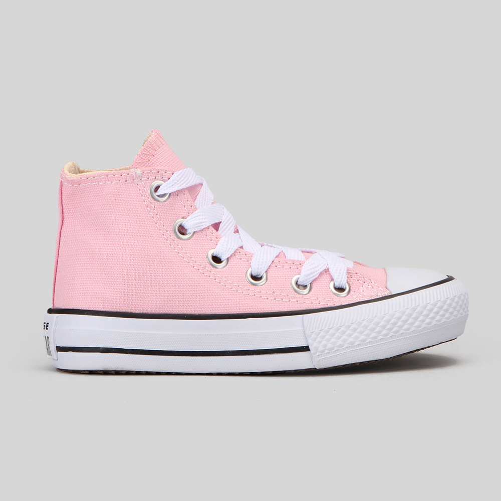 Tênis All Star Infantil Cano Alto Rosa Bebê Poá Branco Cadarço Rosa  Queimado - Pés Coloridos | Tênis pintados à mão.