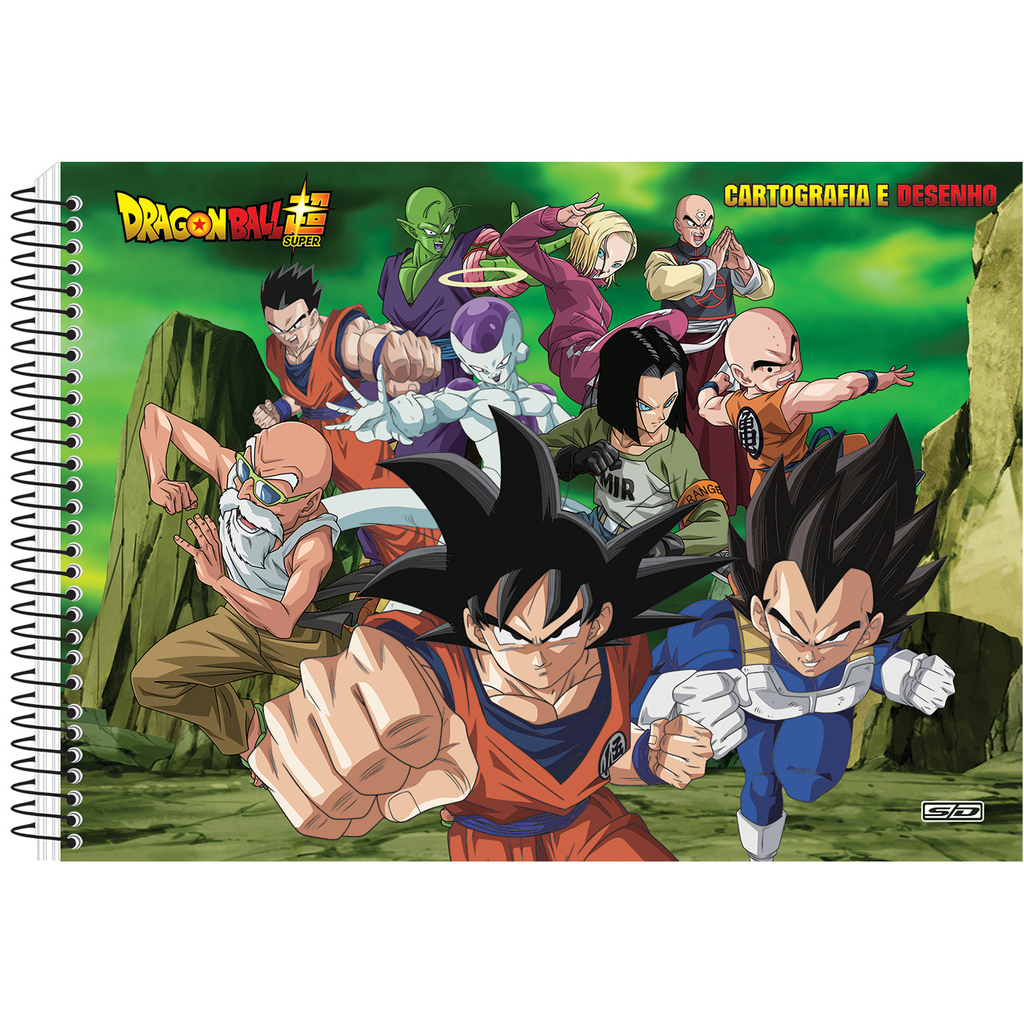 Caderno Desenho Dragon Ball Capa Dura Grande 60 Folhas - SÃO