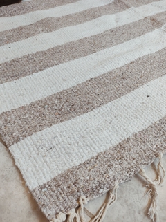 Alfombra telar Lana 120x160 ECO Rayas beige - Nap Haus