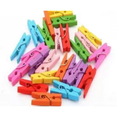 BROCHE DE MADERA COLOR GRANDE X 50 UN