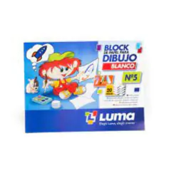 BLOCK P/DIBUJO LUMA NRO 5 BLANCO X20HS