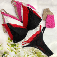 CJ261-Conjunto Triangulo de encaje con colaless regulables pack x 12 Unidades
