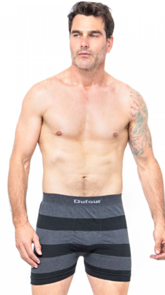 DF12062-Boxer de algodón & lycra sin costura rayado