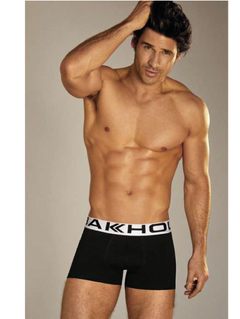 BA2019-Boxer algodón y lycra liso, elástico razado Bakhou