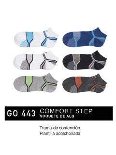 FLGO443-COMFORT STEP: Soquete de algodón. Trama de contención. Plantilla acolchonada