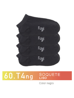 FL60T4N-Soquete Liso color negro niños-as