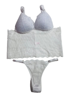CJ274-Conjunto triangulo soft largo de encaje - comprar online