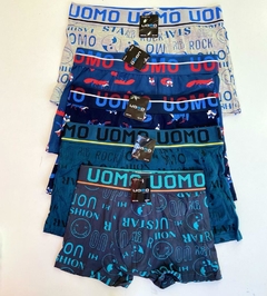 BX403-Boxer de algodón y lycra pack x 12 unidades