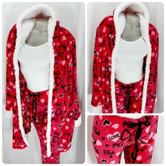 EM66 BATA POLAR ESTAMPADA DE MUJER