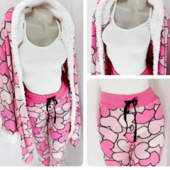 Imagen de EM66 BATA POLAR ESTAMPADA DE MUJER