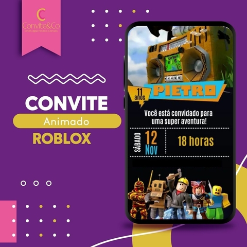 Convite animado ROBLOX 