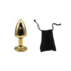 Plug Anal Dourado G com Pedra