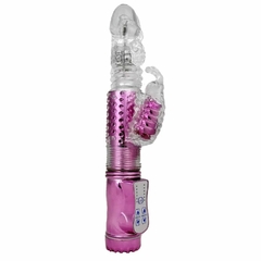 Vibrador Rotativo Vai e Vem com Estimulador Clitoriano Borboleta e 36 Modos de vibração à pilha (3 pilhas AAA) sem cód.