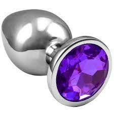 Plug Anal Metal Pedra Roxa M