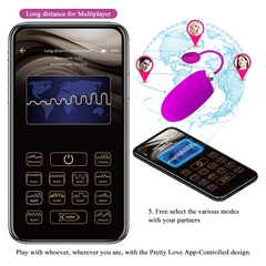 Vibrador Controle APP 12 Vibrações Recarregável Abner - Pretty Love na internet