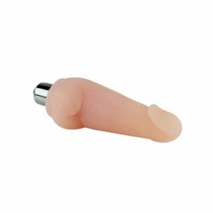 Mini Prótese em Cyberskin com Escroto e Vibrador Liga e Desliga - comprar online