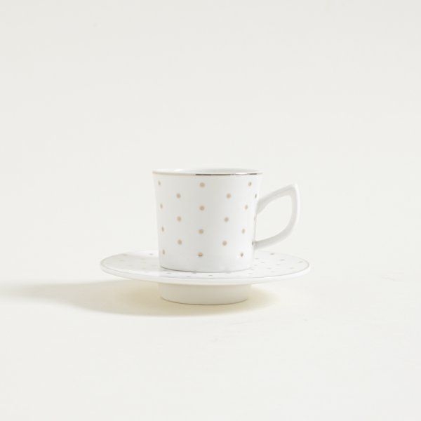 SET X 6 TAZAS DE CAFE DE PORCELANA CON PLATO