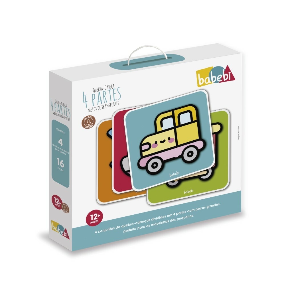 Quebra-cabeça Infantil Transportes Carro Brinquedo Educativo - Maninh