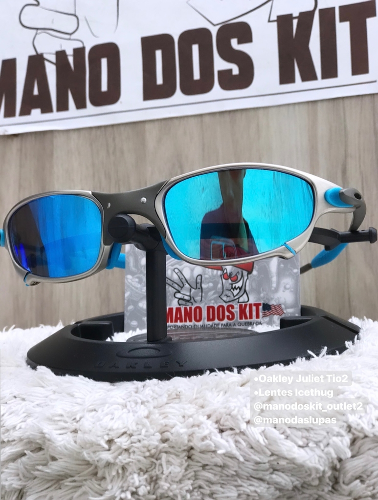 Juliet Carbon lentes Icethug Kit Azul - Mano dos Kit