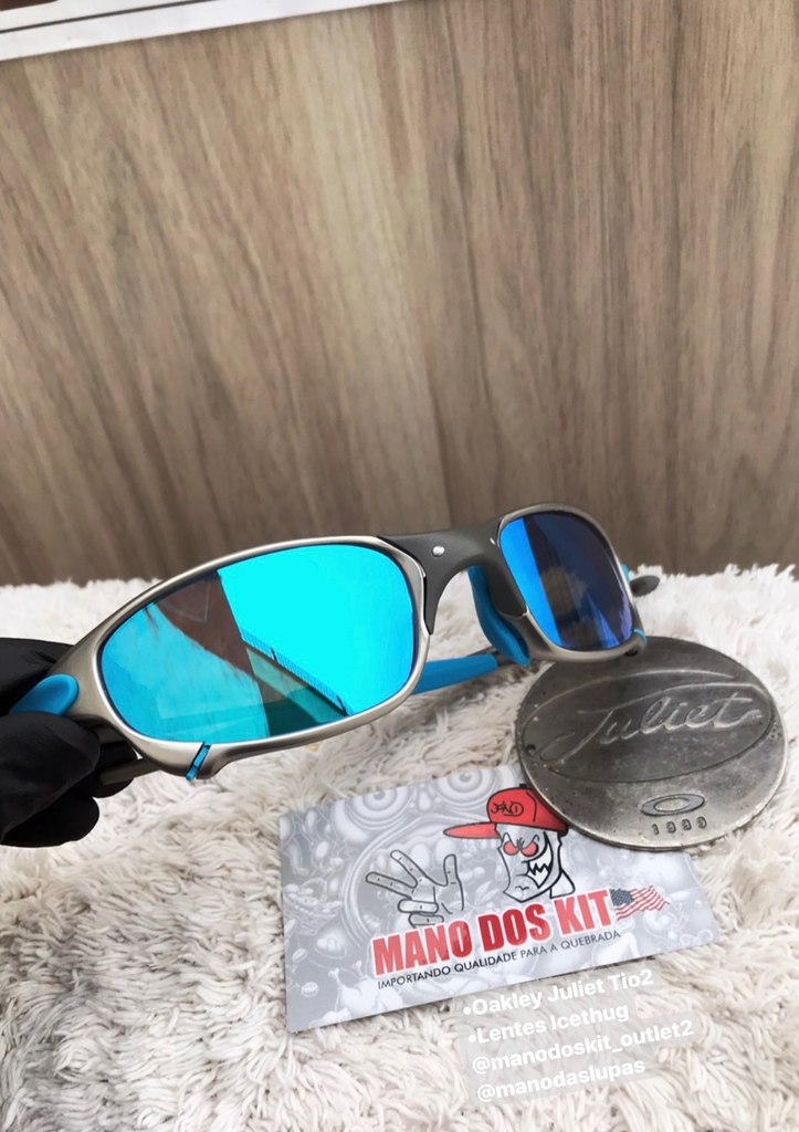 Juliet Carbon lentes Icethug Kit Azul - Mano dos Kit