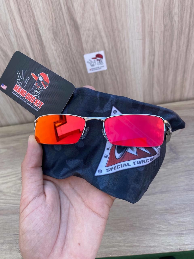 Oakley Vilão prata lentes Ruby - Mano dos Kit