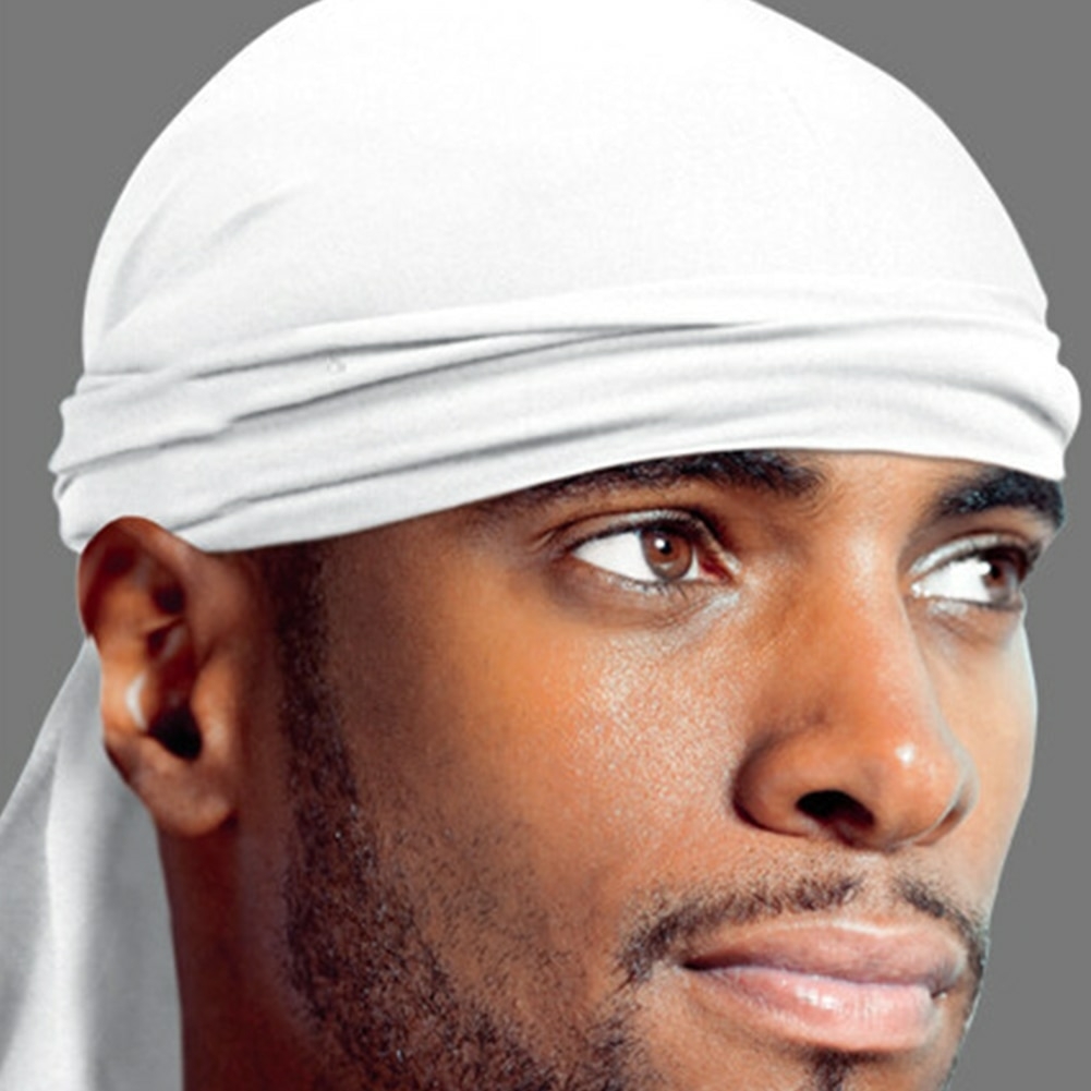 Perucas de turbante bandana de cetim masculino chapéu de seda