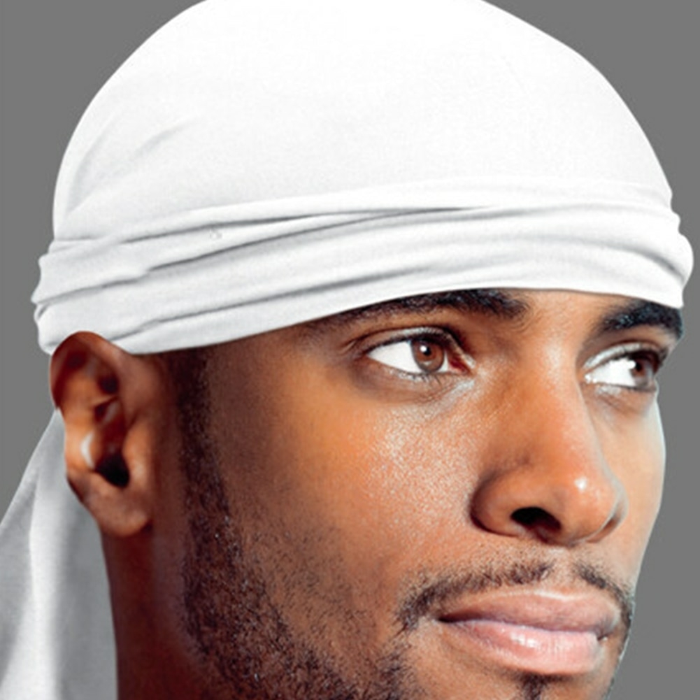 Cetim durag turbante chapéu perucas durag motociclista headwrap chapéu  pirata boné para homens acessórios de cabelo longa cauda correias bandanas  1pcs