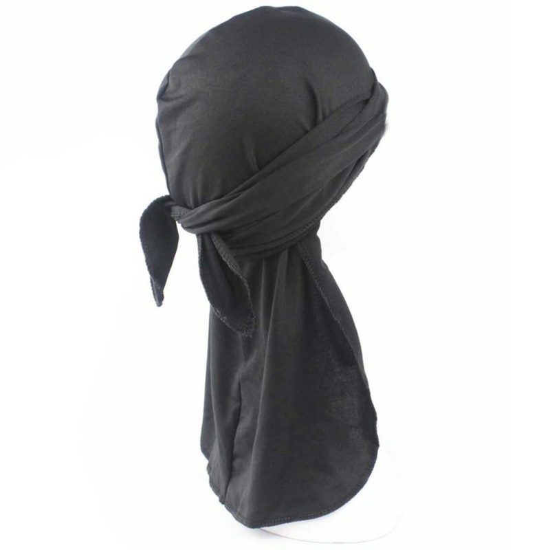 Cetim durag turbante chapéu perucas durag motociclista headwrap chapéu  pirata boné para homens acessórios de cabelo longa cauda correias bandanas  1pcs