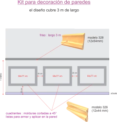 Kit para decoración de paredes - Boiserie - N.1
