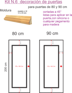 Kit N.6 para puertas de 80 y 90 cm de ancho - comprar online