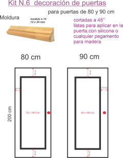 Kit N.6 para puertas de 80 y 90 cm de ancho - comprar online